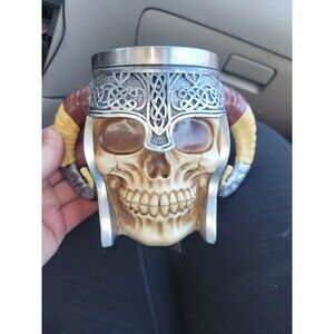 Stainless steel skull mug